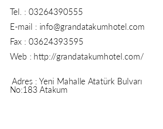 Grand Atakum Hotel iletiim bilgileri